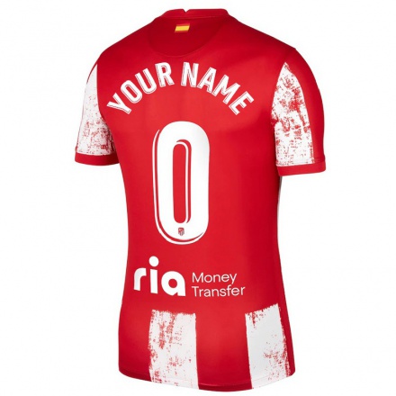 Damen Fußball Dein Name #0 Rot-weib Heimtrikot Trikot 2021/22 T-shirt