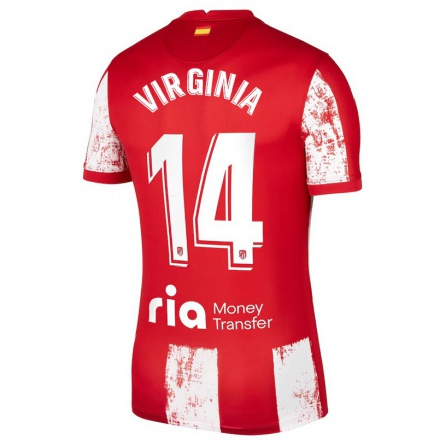 Damen Fußball Virginia Torrecilla #14 Rot-Weib Heimtrikot Trikot 2021/22 T-Shirt