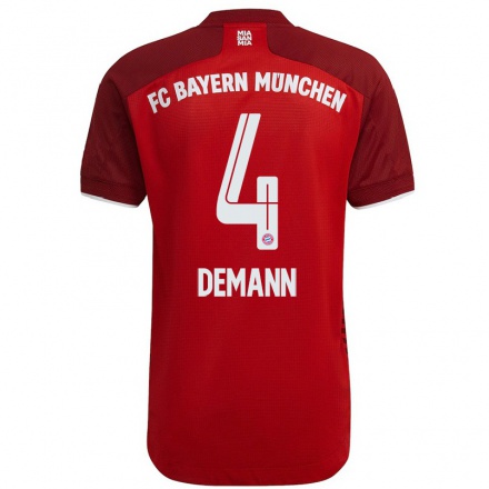 Damen Fußball Kristin Demann #4 Dunkelrot Heimtrikot Trikot 2021/22 T-Shirt