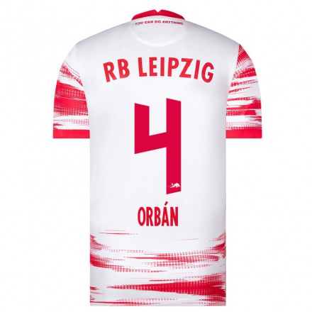 Damen Fußball Willi Orban #4 Rot-Weib Heimtrikot Trikot 2021/22 T-Shirt