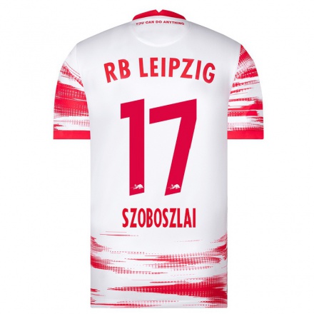 Damen Fußball Dominik Szoboszlai #17 Rot-Weib Heimtrikot Trikot 2021/22 T-Shirt