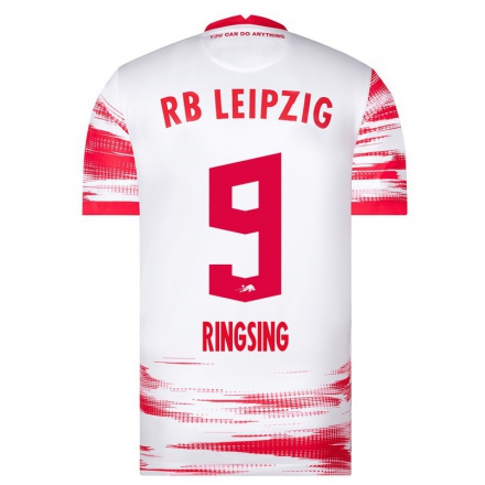 Damen Fußball Louise Ringsing #9 Rot-Weib Heimtrikot Trikot 2021/22 T-Shirt