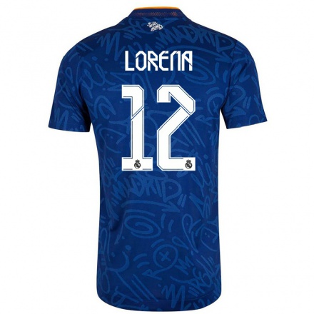 Damen Fußball Lorena Navarro #12 Dunkelblau Auswärtstrikot Trikot 2021/22 T-Shirt