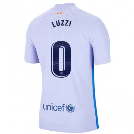 Damen Fußball Fabian Luzzi #0 Hellviolett Auswärtstrikot Trikot 2021/22 T-Shirt