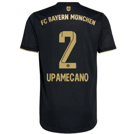 Damen Fußball Dayot Upamecano #2 Schwarz Auswärtstrikot Trikot 2021/22 T-Shirt