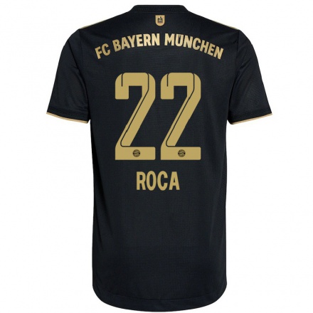 Damen Fußball Marc Roca #22 Schwarz Auswärtstrikot Trikot 2021/22 T-Shirt