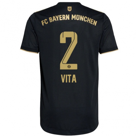 Damen Fußball Remy Vita #2 Schwarz Auswärtstrikot Trikot 2021/22 T-Shirt