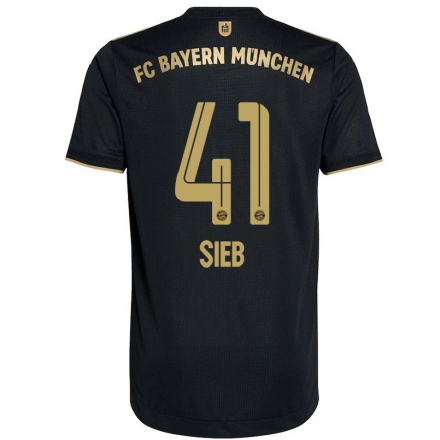 Damen Fußball Armindo Sieb #41 Schwarz Auswärtstrikot Trikot 2021/22 T-Shirt