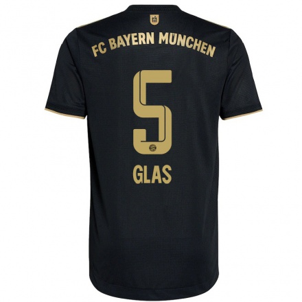 Damen Fußball Hanna Glas #5 Schwarz Auswärtstrikot Trikot 2021/22 T-Shirt