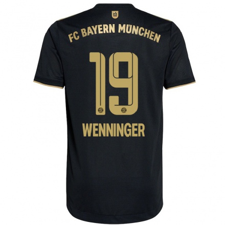 Damen Fußball Carina Wenninger #19 Schwarz Auswärtstrikot Trikot 2021/22 T-Shirt