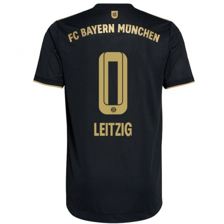 Damen Fußball Janina Leitzig #0 Schwarz Auswärtstrikot Trikot 2021/22 T-Shirt