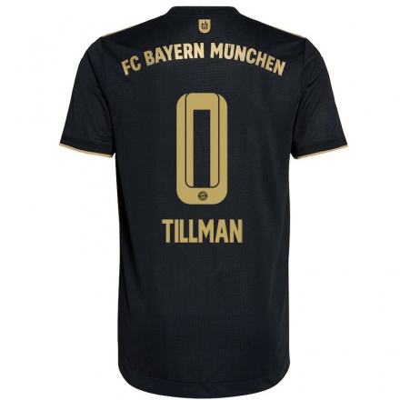 Damen Fußball Malik Tillman #0 Schwarz Auswärtstrikot Trikot 2021/22 T-Shirt