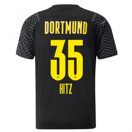 Damen Fußball Marwin Hitz #35 Grad Schwarz Auswärtstrikot Trikot 2021/22 T-Shirt