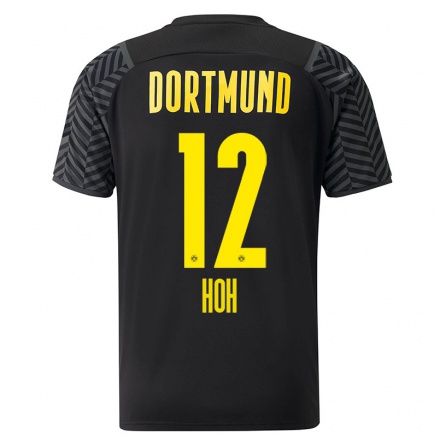 Damen Fußball Hendrik Hoh #12 Grad Schwarz Auswärtstrikot Trikot 2021/22 T-Shirt