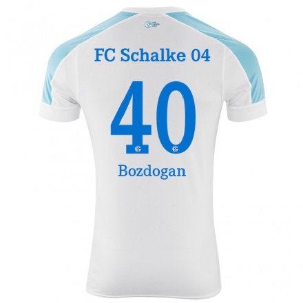Damen Fußball Can Bozdogan #40 Weiß Blau Auswärtstrikot Trikot 2021/22 T-shirt