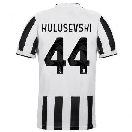 Damen Fußball Dejan Kulusevski #44 Weiß Schwarz Heimtrikot Trikot 2021/22 T-Shirt