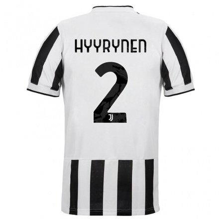 Damen Fußball Tuija Hyyrynen #2 Weiß Schwarz Heimtrikot Trikot 2021/22 T-Shirt