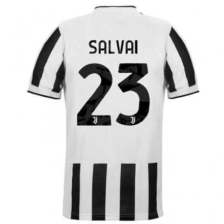 Damen Fußball Cecilia Salvai #23 Weiß Schwarz Heimtrikot Trikot 2021/22 T-Shirt