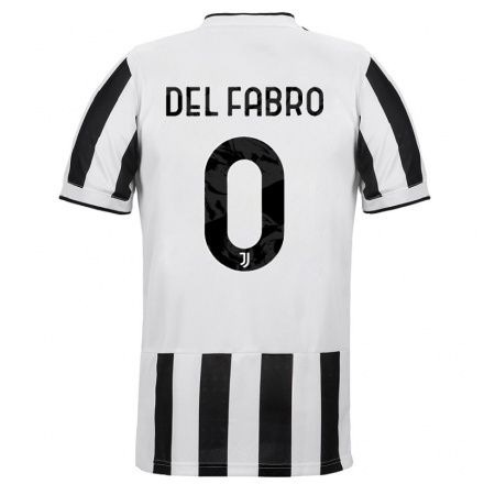 Damen Fußball Dario Del Fabro #0 Weiß Schwarz Heimtrikot Trikot 2021/22 T-Shirt