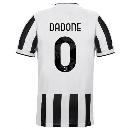 Damen Fußball Filippo Dadone #0 Weiß Schwarz Heimtrikot Trikot 2021/22 T-Shirt