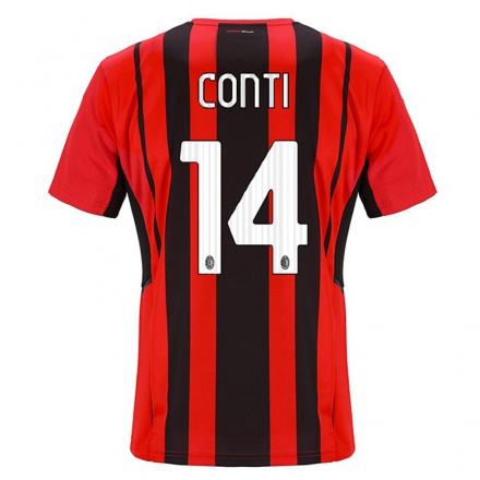 Damen Fußball Andrea Conti #14 Rot Schwarz Heimtrikot Trikot 2021/22 T-Shirt