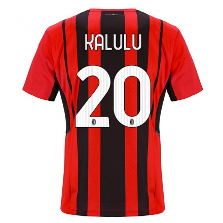 Damen Fußball Pierre Kalulu #20 Rot Schwarz Heimtrikot Trikot 2021/22 T-shirt