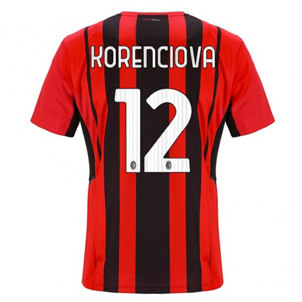 Damen Fußball Maria Korenciova #12 Rot Schwarz Heimtrikot Trikot 2021/22 T-Shirt