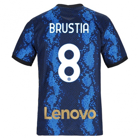 Damen Fußball Martina Brustia #8 Dunkelblau Heimtrikot Trikot 2021/22 T-Shirt