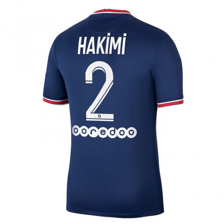 Damen Fußball Achraf Hakimi #2 Dunkelblau Heimtrikot Trikot 2021/22 T-Shirt