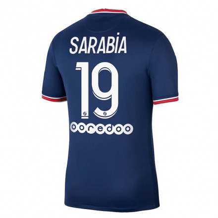 Damen Fußball Pablo Sarabia #19 Dunkelblau Heimtrikot Trikot 2021/22 T-shirt