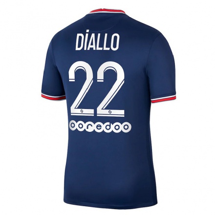 Damen Fußball Abdou Diallo #22 Dunkelblau Heimtrikot Trikot 2021/22 T-Shirt