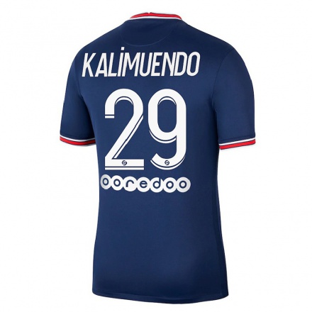 Damen Fußball Arnaud Kalimuendo #29 Dunkelblau Heimtrikot Trikot 2021/22 T-Shirt