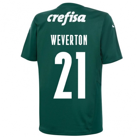 Damen Fußball Weverton #21 Dunkelgrün Heimtrikot Trikot 2021/22 T-Shirt
