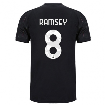 Damen Fußball Aaron Ramsey #8 Schwarz Auswärtstrikot Trikot 2021/22 T-Shirt