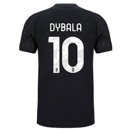 Damen Fußball Paulo Dybala #10 Schwarz Auswärtstrikot Trikot 2021/22 T-Shirt
