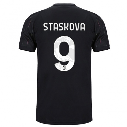 Damen Fußball Andrea Staskova #9 Schwarz Auswärtstrikot Trikot 2021/22 T-Shirt