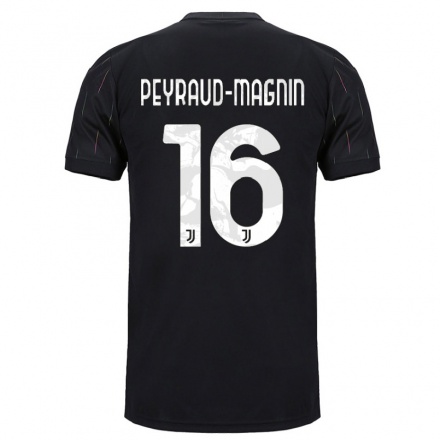 Damen Fußball Pauline Peyraud-Magnin #16 Schwarz Auswärtstrikot Trikot 2021/22 T-Shirt
