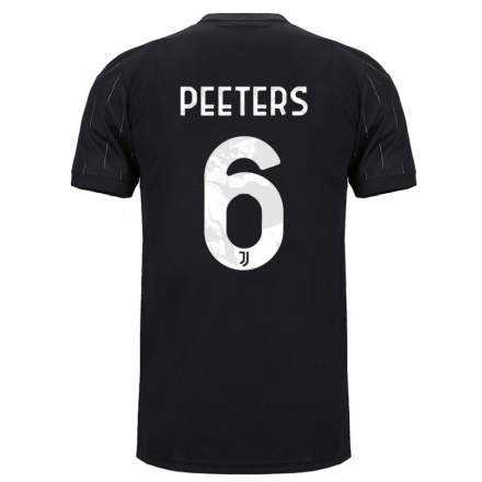 Damen Fußball Daouda Peeters #6 Schwarz Auswärtstrikot Trikot 2021/22 T-Shirt