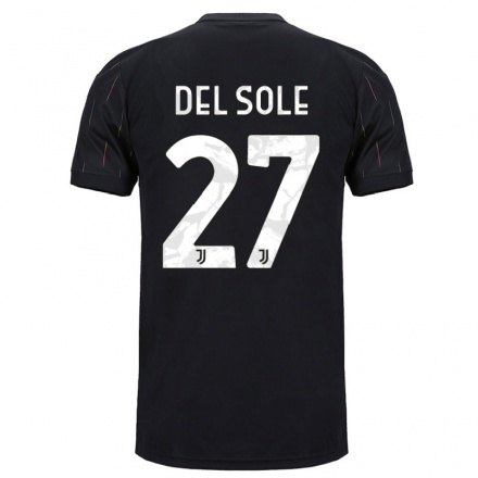 Damen Fußball Ferdinando Del Sole #27 Schwarz Auswärtstrikot Trikot 2021/22 T-Shirt