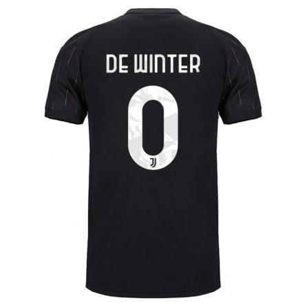 Damen Fußball Koni De Winter #0 Schwarz Auswärtstrikot Trikot 2021/22 T-Shirt