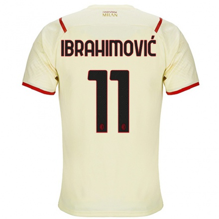 Damen Fußball Zlatan Ibrahimovic #11 Sekt Auswärtstrikot Trikot 2021/22 T-Shirt