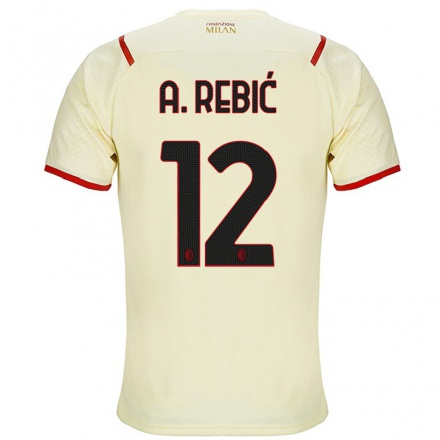 Damen Fußball Ante Rebic #12 Sekt Auswärtstrikot Trikot 2021/22 T-Shirt