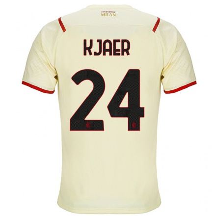 Damen Fußball Simon Kjaer #24 Sekt Auswärtstrikot Trikot 2021/22 T-Shirt