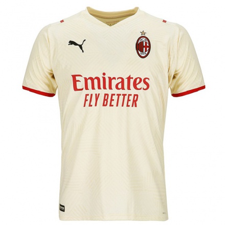 Damen Fußball Daniel Maldini #27 Sekt Auswärtstrikot Trikot 2021/22 T-shirt