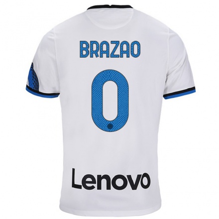 Damen Fußball Gabriel Brazao #0 Weiß Blau Auswärtstrikot Trikot 2021/22 T-Shirt