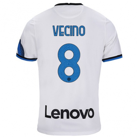Damen Fußball Matias Vecino #8 Weiß Blau Auswärtstrikot Trikot 2021/22 T-Shirt