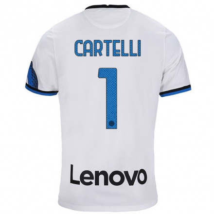 Damen Fußball Carlotta Cartelli #1 Weiß Blau Auswärtstrikot Trikot 2021/22 T-Shirt