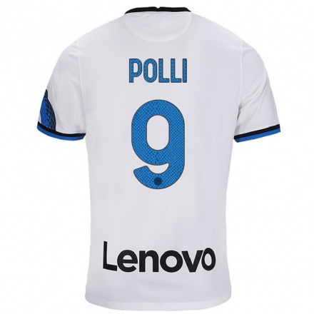 Damen Fußball Elisa Polli #9 Weiß Blau Auswärtstrikot Trikot 2021/22 T-Shirt