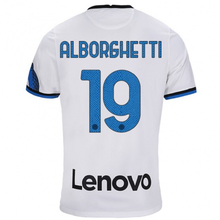 Damen Fußball Lisa Alborghetti #19 Weiß Blau Auswärtstrikot Trikot 2021/22 T-Shirt