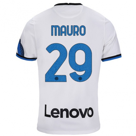 Damen Fußball Ilaria Mauro #29 Weiß Blau Auswärtstrikot Trikot 2021/22 T-Shirt